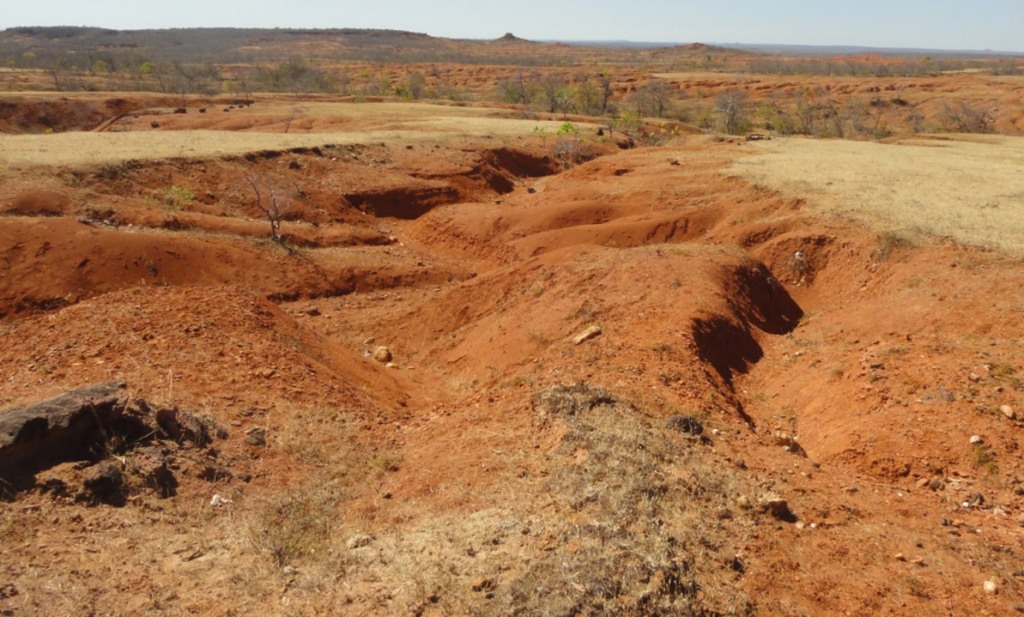 Área do município de Gilbués (PI) afetada pela erosão hídrica
