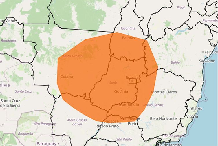 mapa alerta laranja