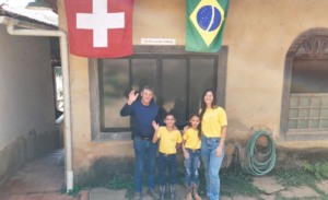 o fundo de uma casa,