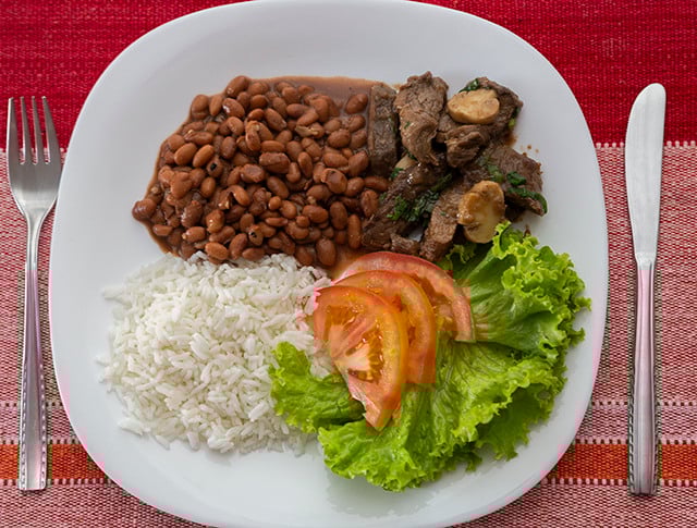 Arroz e feijão - prato feito