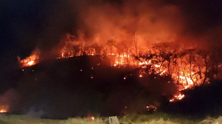 fogo em Barreiras, incêndio florestal, homem ateou fogo, cerrado sem fogo 2025,