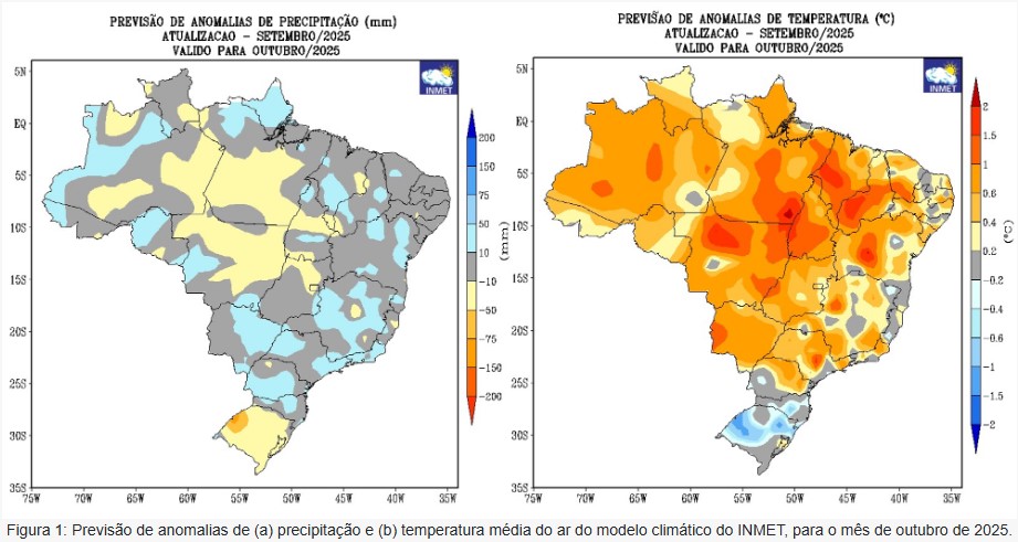 Mapa chuva e temperaturas