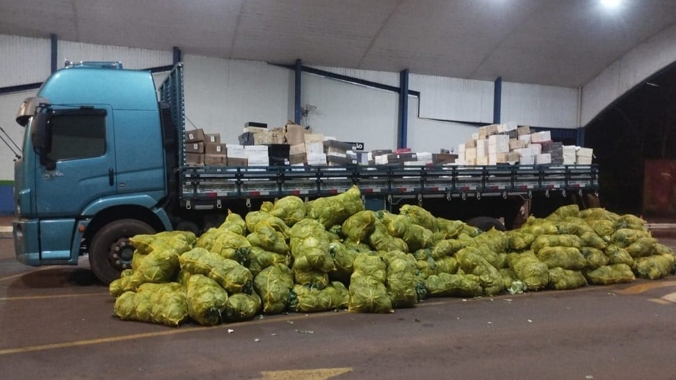 Escondidas no meio de repolho, 683 caixas de vinho são apreendidas em área rural