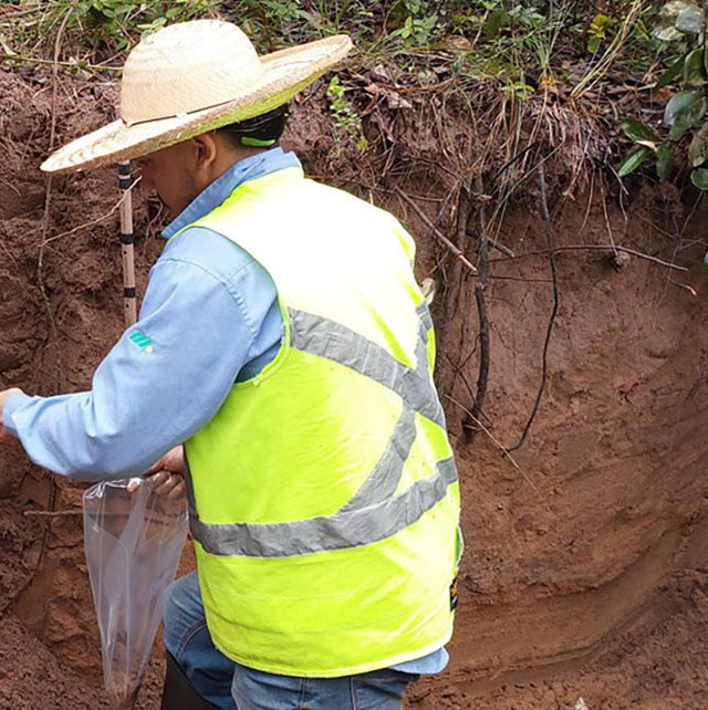 Medição de carbono no solo