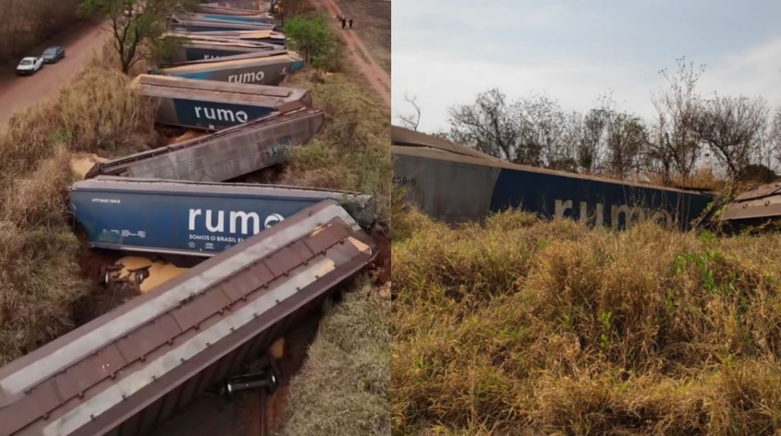 trem descarrilado milho