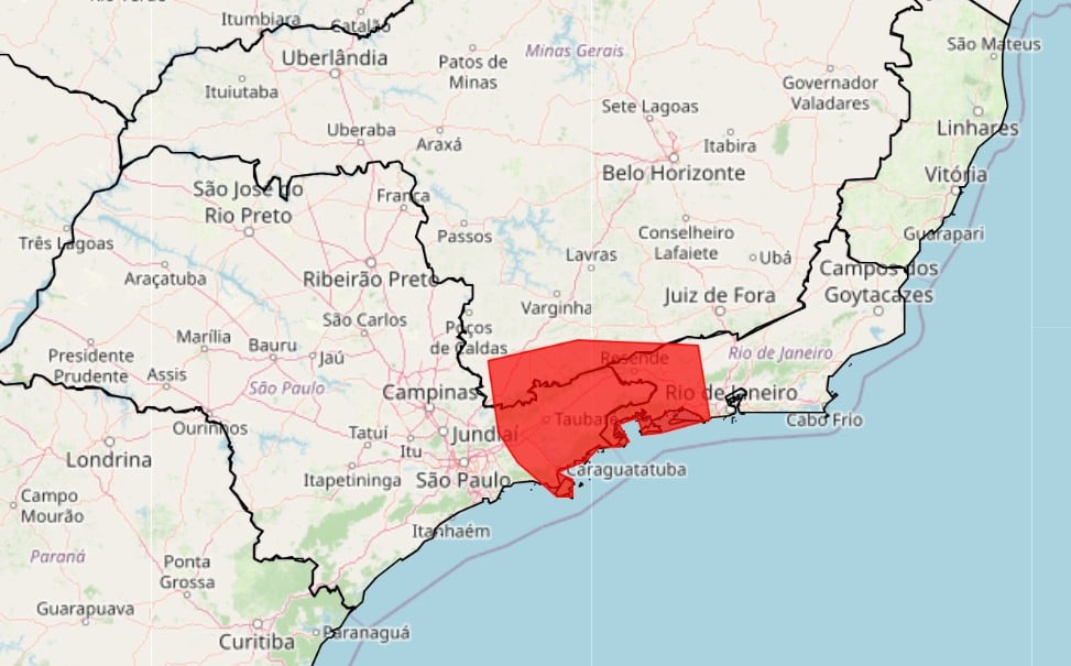 áreas de grande perigo Inmet