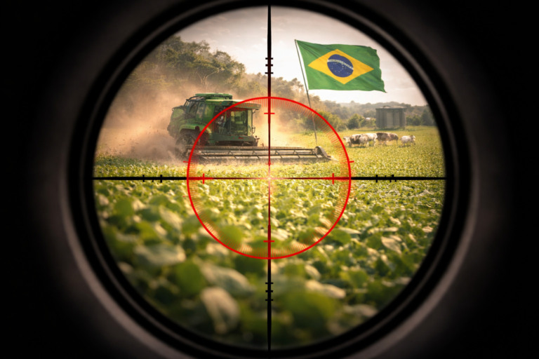 Foto mostra o agro brasileiro na mira
