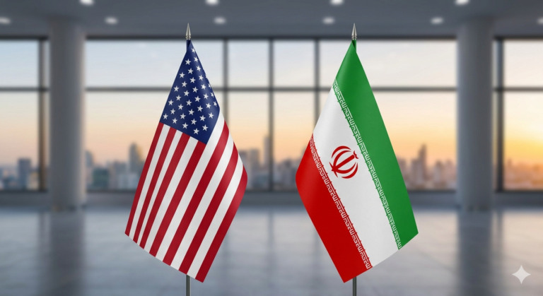 bandeiras do Irã e dos Estados Unidos