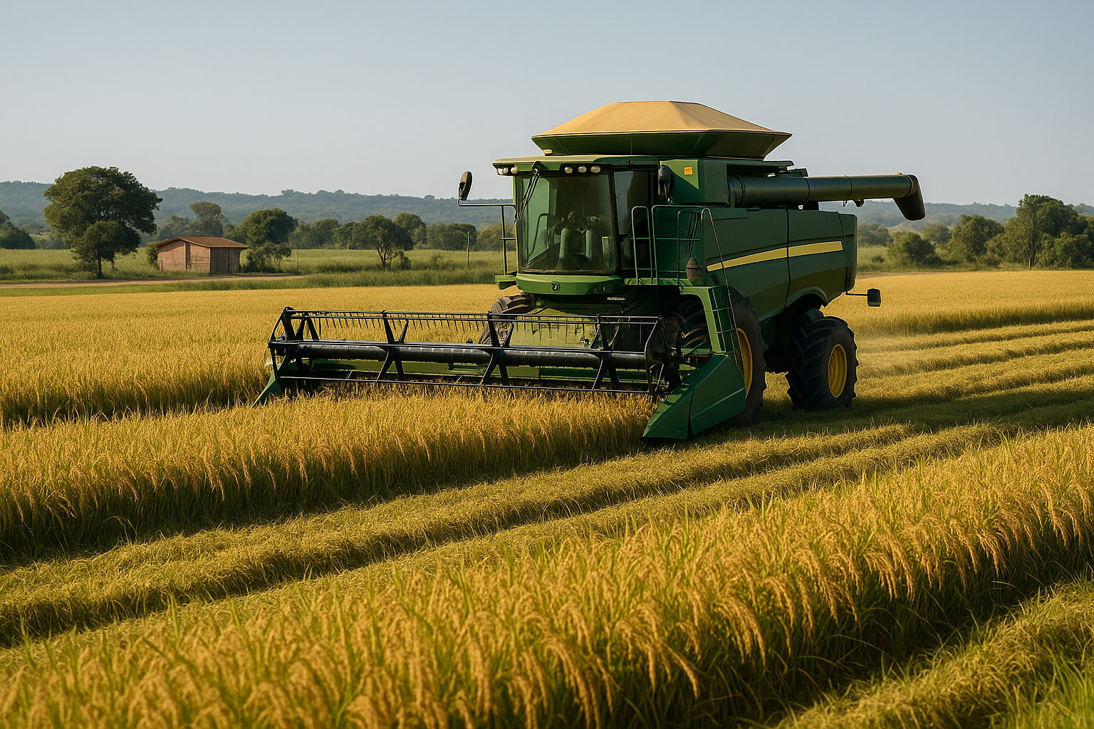 Conab entrega colheitadeira a comunidade rural de Vianópolis pelo Programa Arroz da Gente