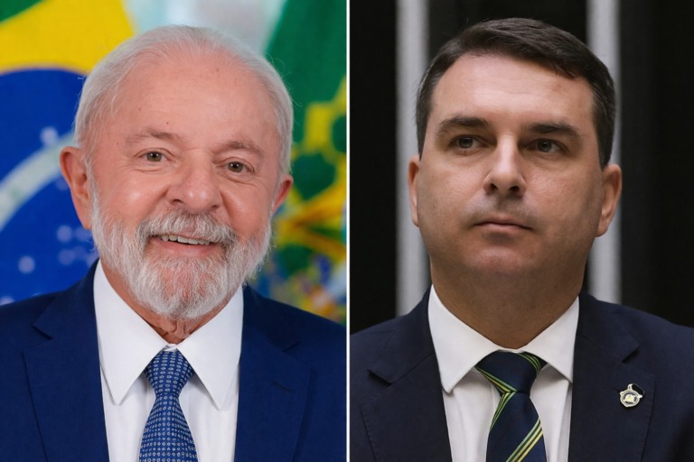 Lula e Flávio Bolsonaro: empatados e sem planos