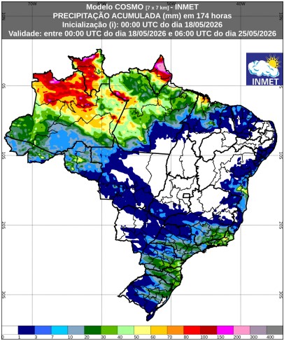 precipitação acumulada no Brasil