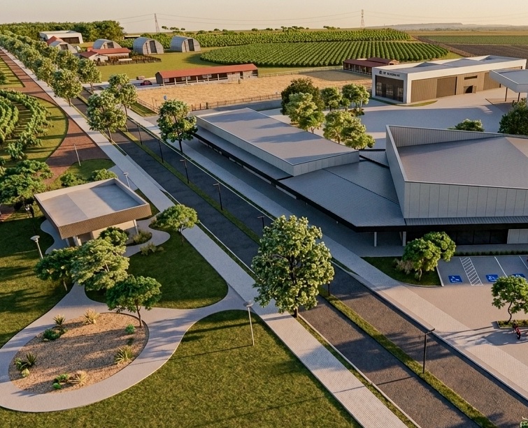 Projeto do Centro de Treinamento Universitário New Holland, na Cidade do Agro