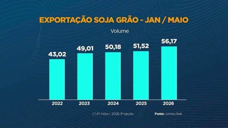 Exportação de soja cresce em volume, mas receita cambial recua