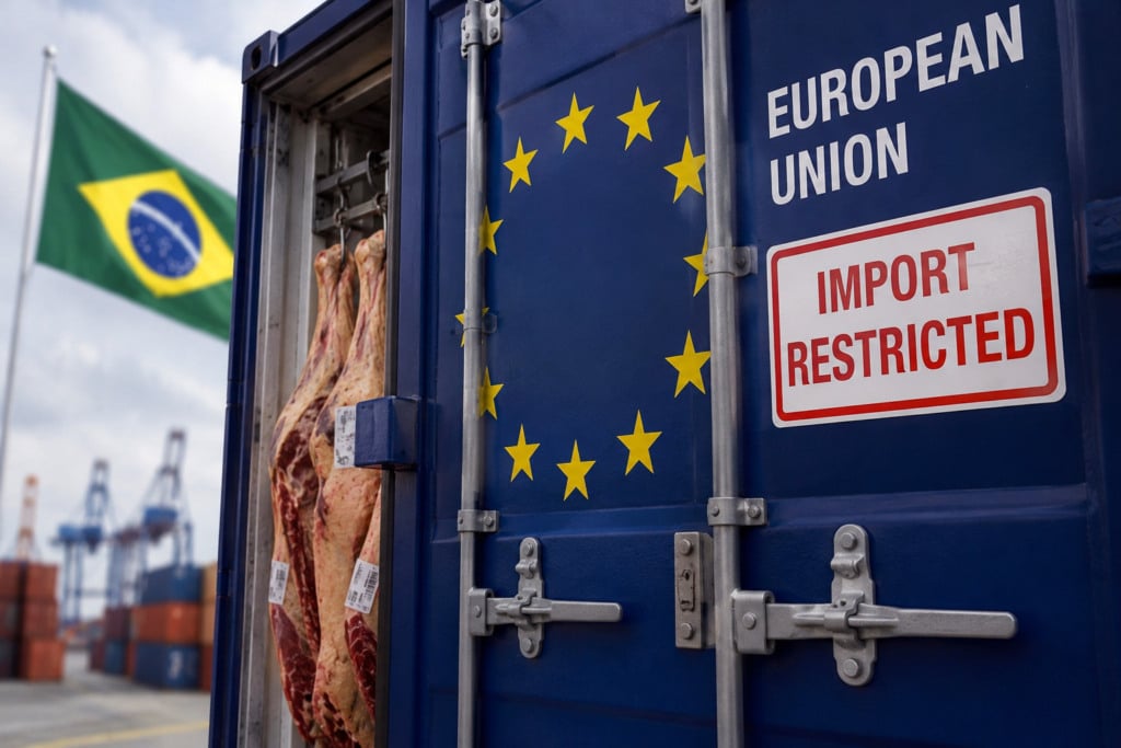 Veto da UE às carnes brasileiras pauta Fiap 2026. Exclusão do Brasil gera impacto e debate sobre regras sanitárias e comércio no Mercosul Veto da UE às carnes brasileiras pauta Fiap 2026. Exclusão do Brasil gera impacto e debate sobre regras sanitárias e comércio no Mercosul