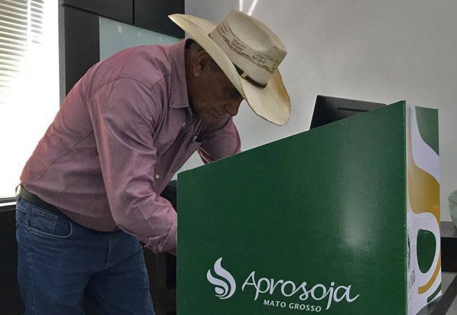 Produtor rural durante votação da Aprosoja-MT