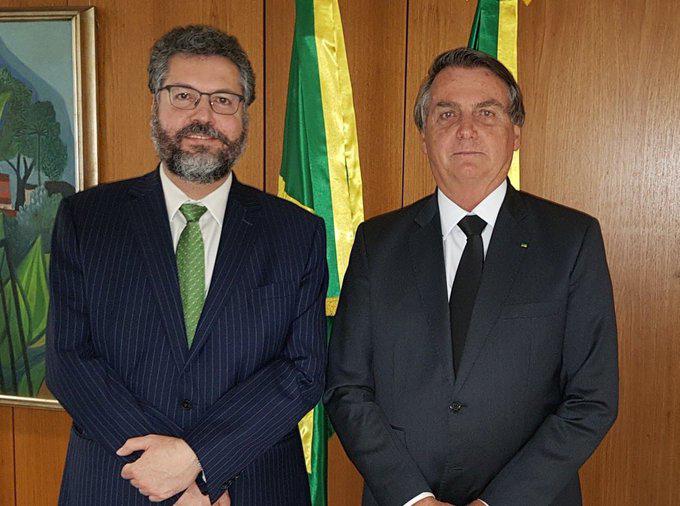 Ernesto Araújo e Jair Bolsonaro