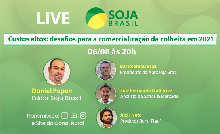 Live Soja Brasil abordará cuidados para a comercialização da soja em 2021