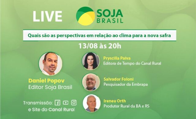 Assista: Perspectivas para o clima nas áreas de soja de todo o país