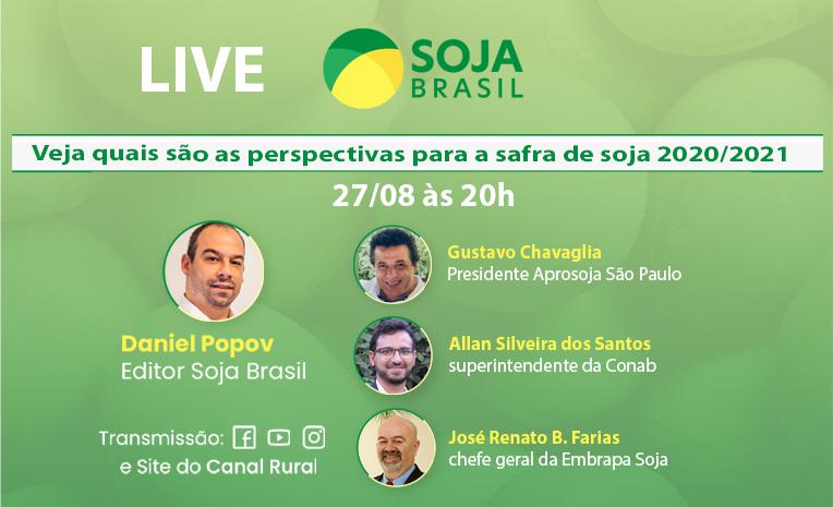 Live Soja Brasil trará as perspectivas para nova safra de soja do país