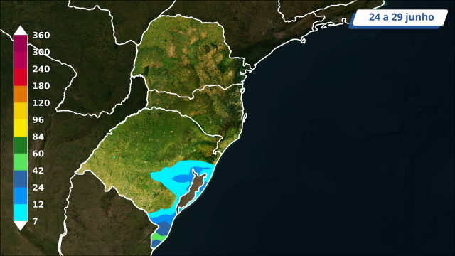 Região Sul - chuva no leste da região