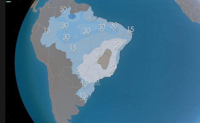 Previsão indica mudança no padrão de chuvas neste fim de semana
