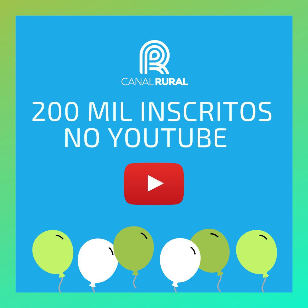 Canal Rural atinge 200 mil inscritos no YouTube