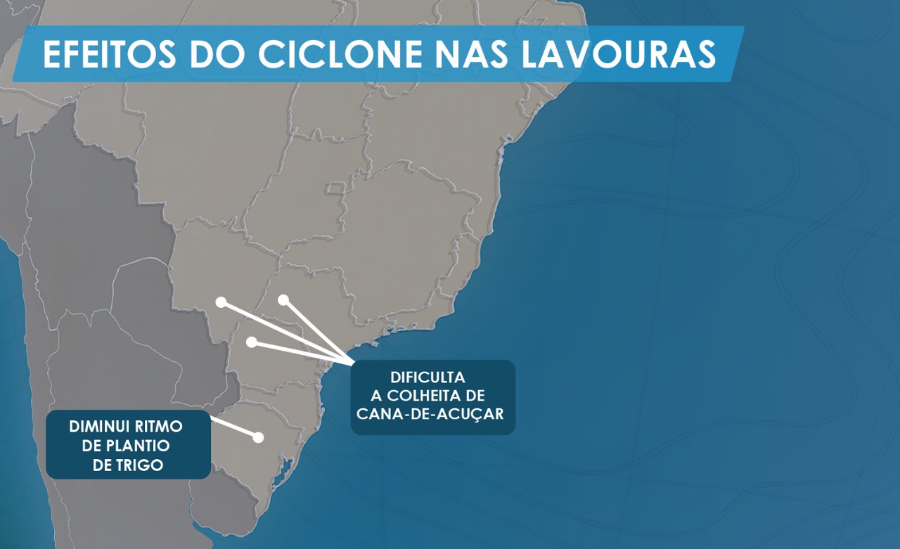 Veja 5 efeitos que a passagem do ciclone deve ter sobre o agro