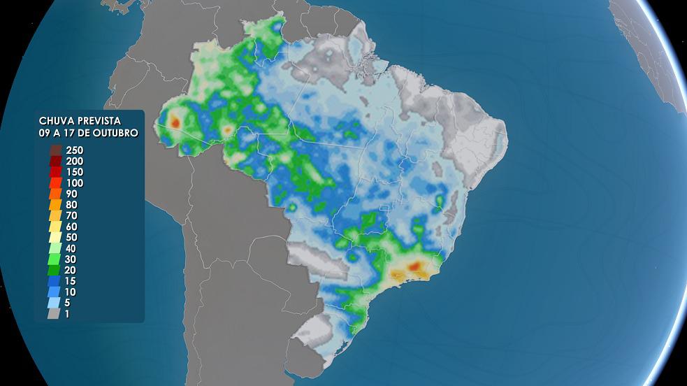 Previsão do tempo: frente fria deve provocar temporais de até 50 mm