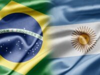 bandeiras do Brasil e Argentina, fronteira