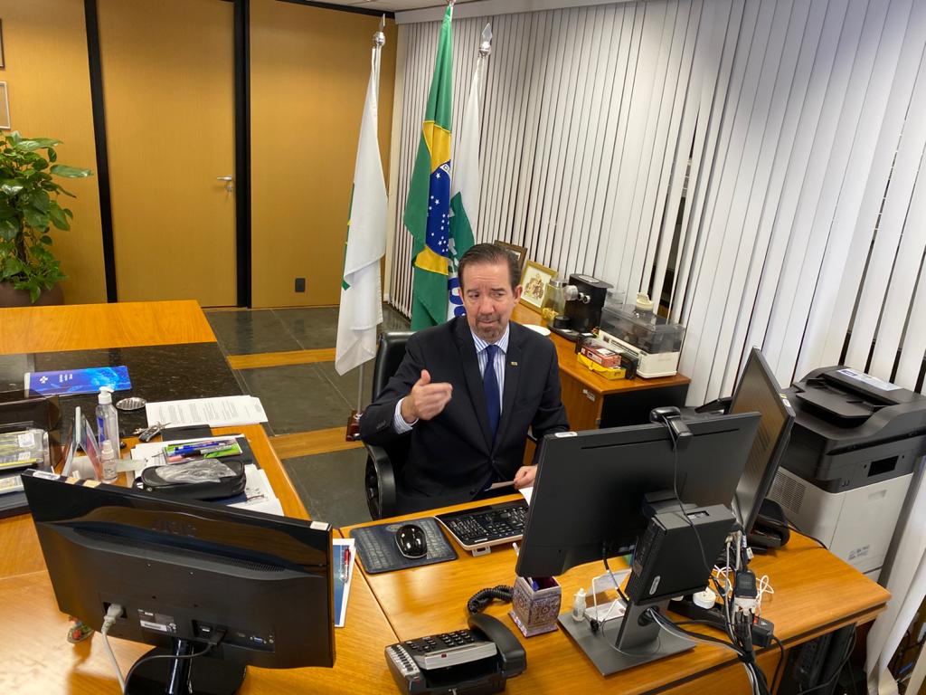 Presidente da Embrapa, Celso Moretti, anuncia o novo plano diretor em coletiva de imprensa virtual