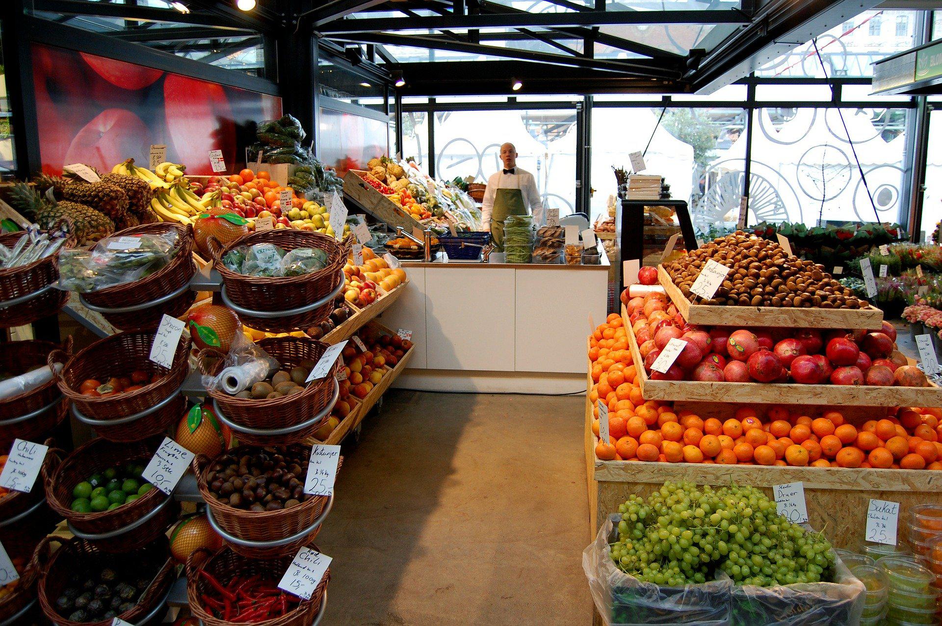 supermercado, mercado, alimentos, comida, frutas