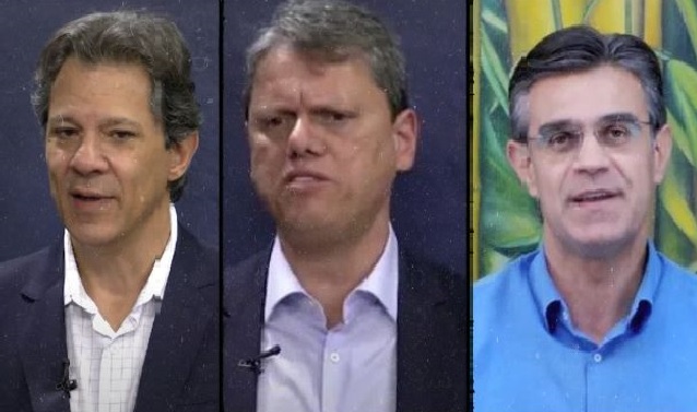 candidatos ao governo de SP: Fernando Haddad, Tarcísio Freitas, Rodrigo Garcia