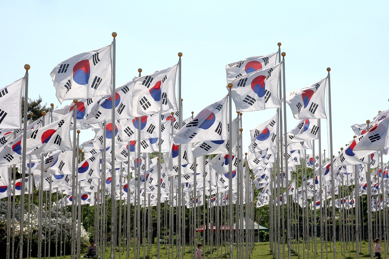 bandeiras da Coreia do Sul