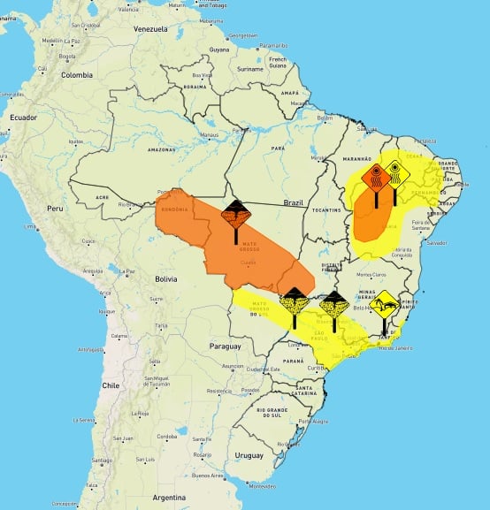 previsão do tempo - alerta laranja - ciclone - chuvas intensas