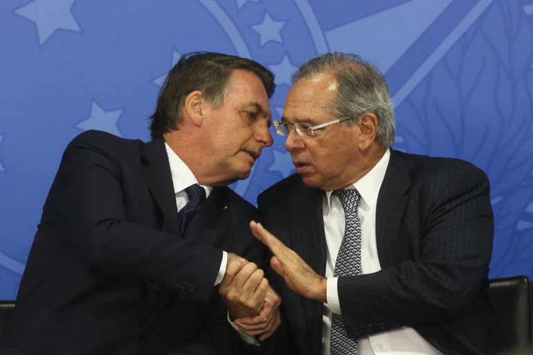 O presidente Jair Bolsonaro e o ministro da Economia, Paulo Guedes. Foto: Marcelo Camargo/Agência Brasil
